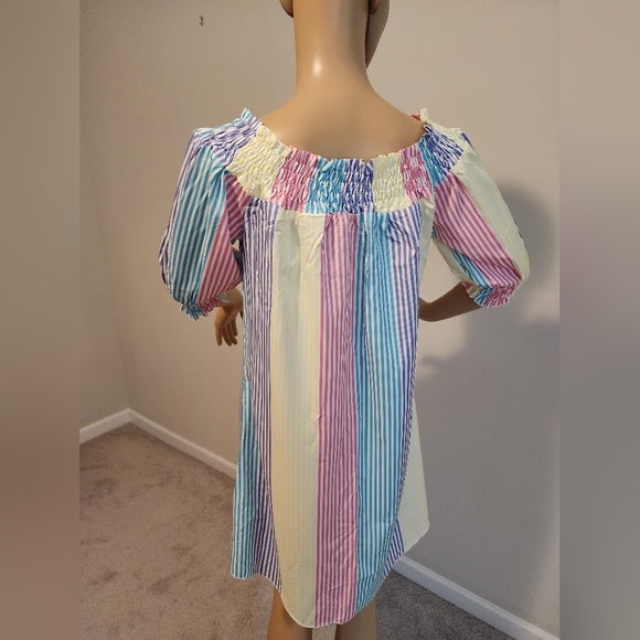 Chic Me Multicolor Stripe Off-the-Shoulder Dress - Picture 6 of 6